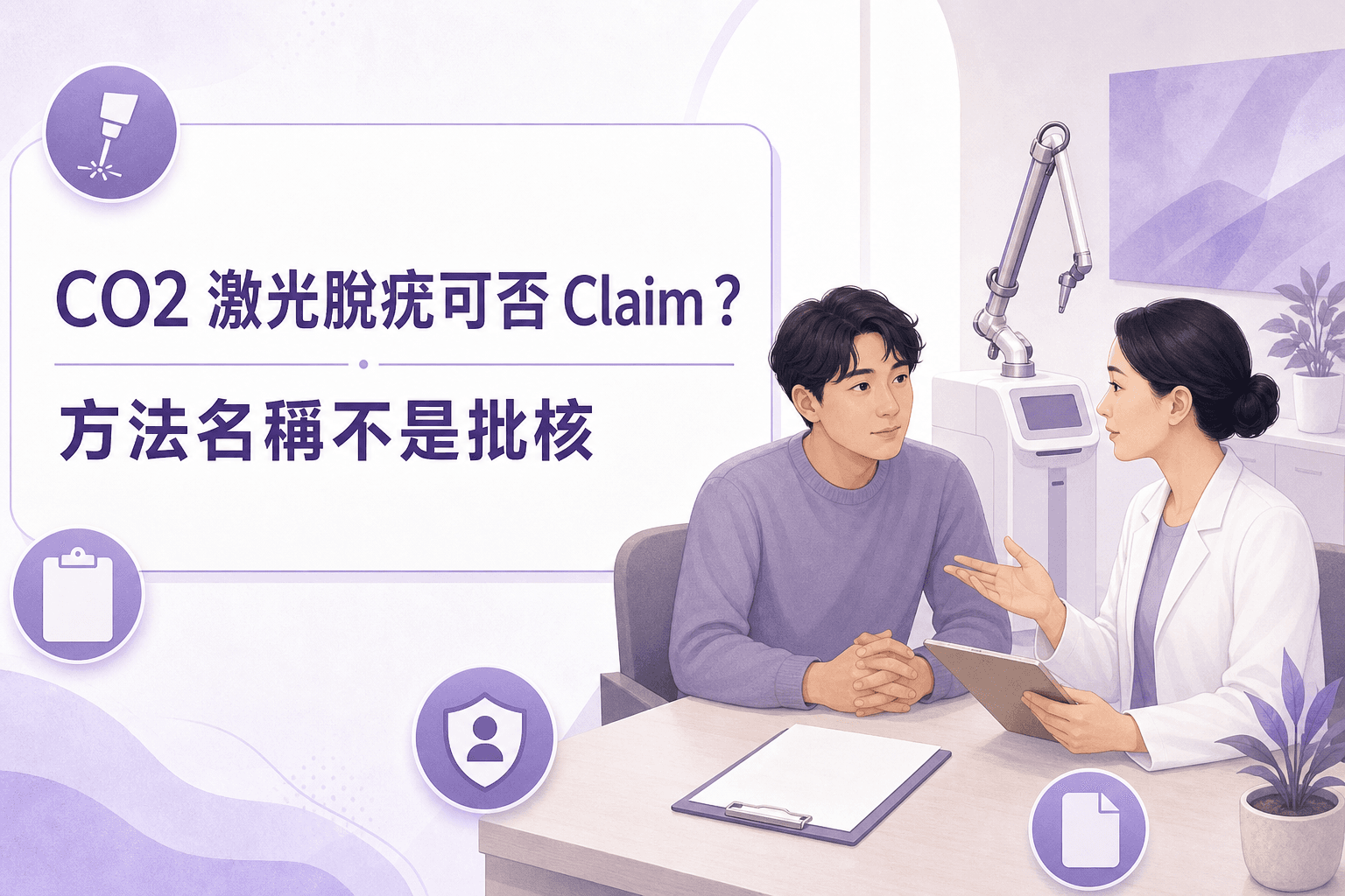 CO2激光脫疣保險取決於診斷醫療需要程序場所與費用