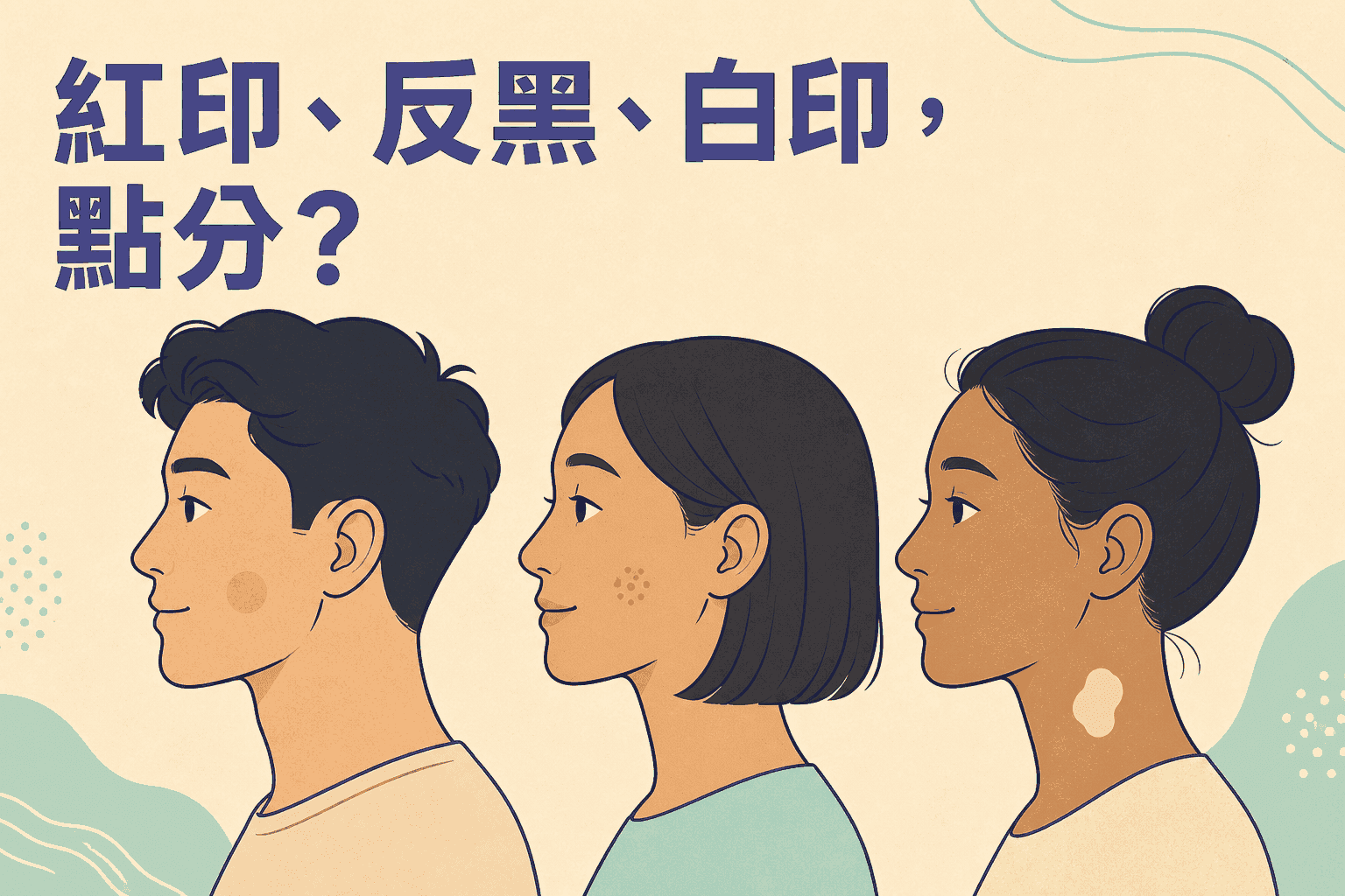 亞洲膚色面頸脫疣後紅印啡印白印的分辨與覆診指南