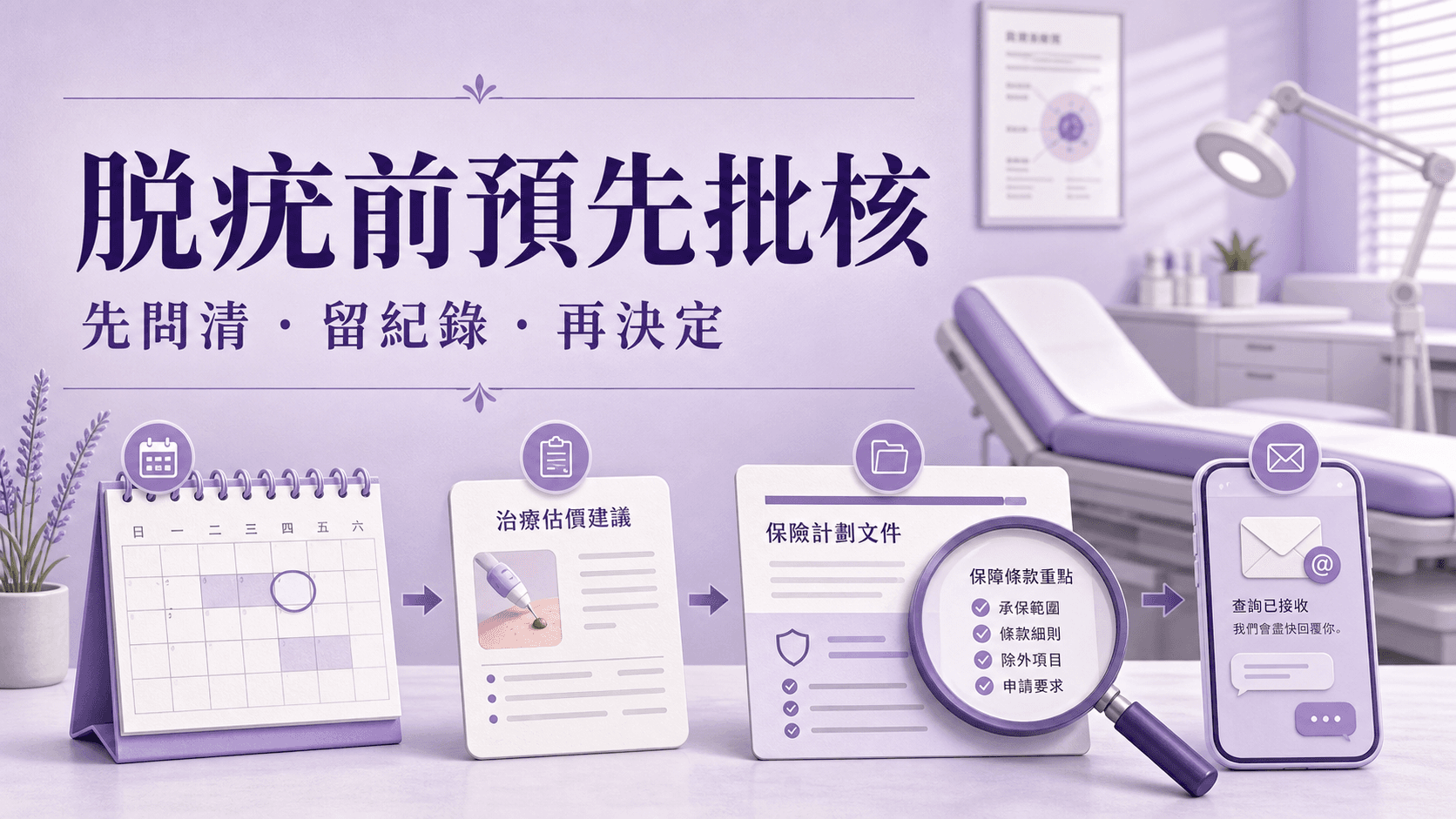 脫疣治療前以估價保單資料及書面查詢申請預先批核